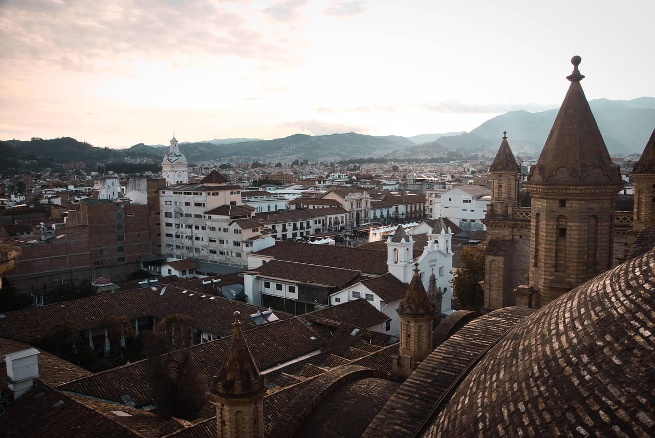 Panoramic view of The capital of Ecuador Quito city